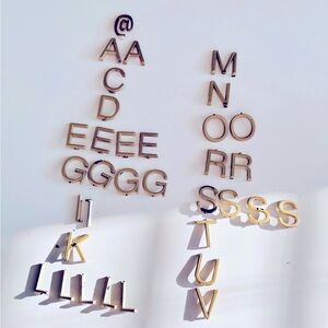 34 Pc SET Gold Alphabet Letters for Felt Letter Board